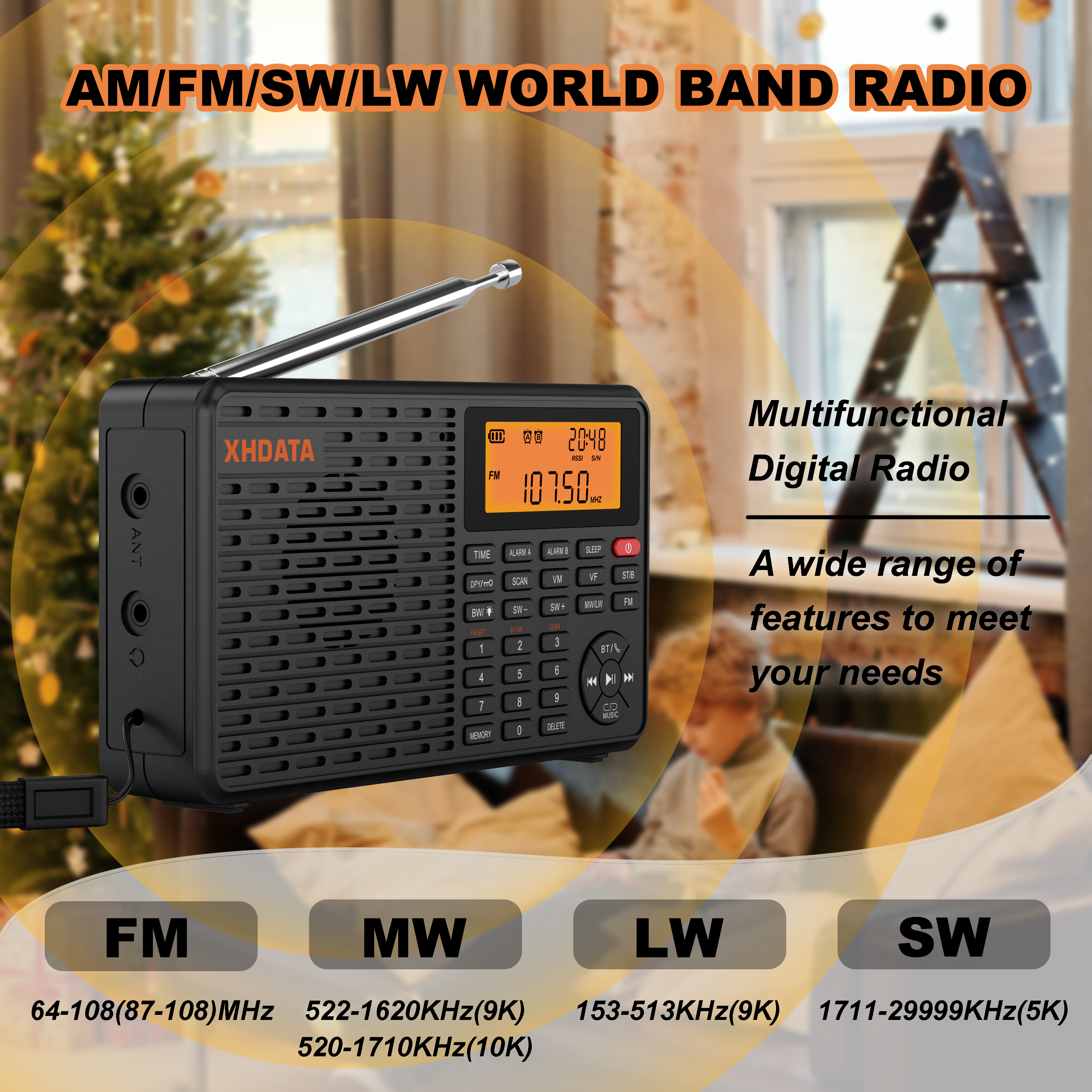 How to operate the XHDATA D-109WB radio
