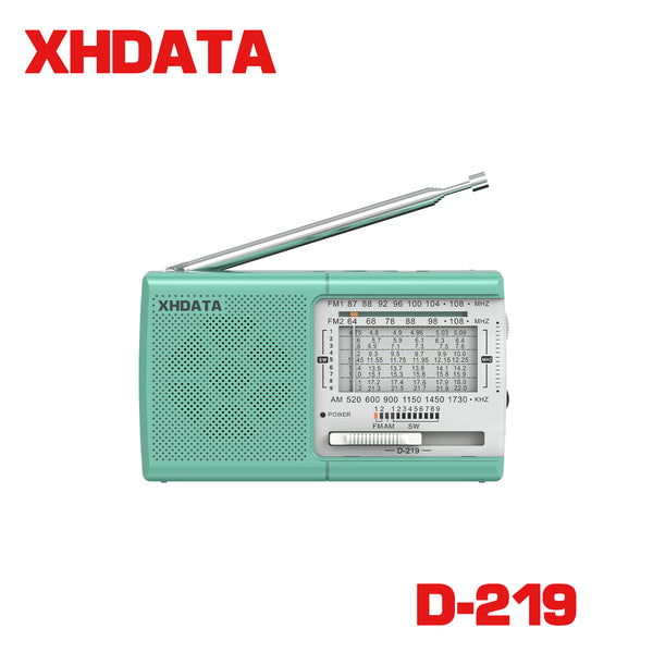 XHDATA D-219 Radio（Light green/white 1k)