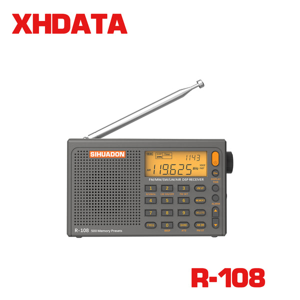 SIHUADON R-108 FM SW MW LW AIRBAND DSP Tragbares Radio