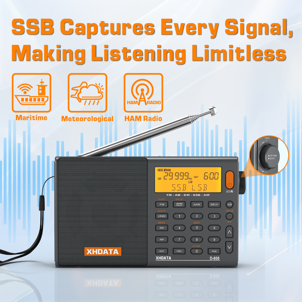 XHDA ラジオ　D-808 XHDATA D-808 FM/SW/MW/LW SSB AIR RDS Multi Band Portable