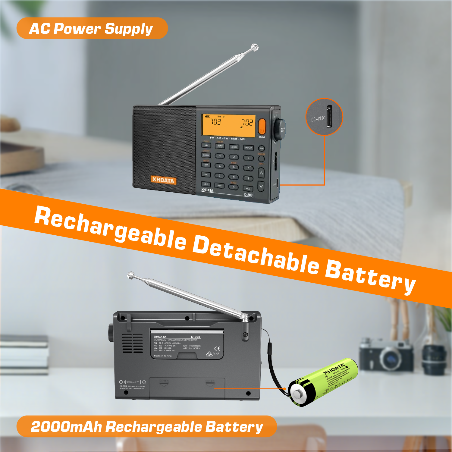 XHDATA D-808 FM/SW/MW/LW SSB AIR RDS Multi Band Portable Digital Radio XHDATA D-808 FM/SW/MW/LW SSB AIR RDS Multi Band Portable Digital Radio