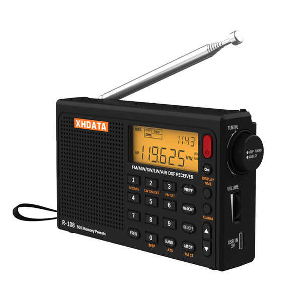 SIHUADON R-108 FM SW MW LW AIRBAND DSP Tragbares Radio